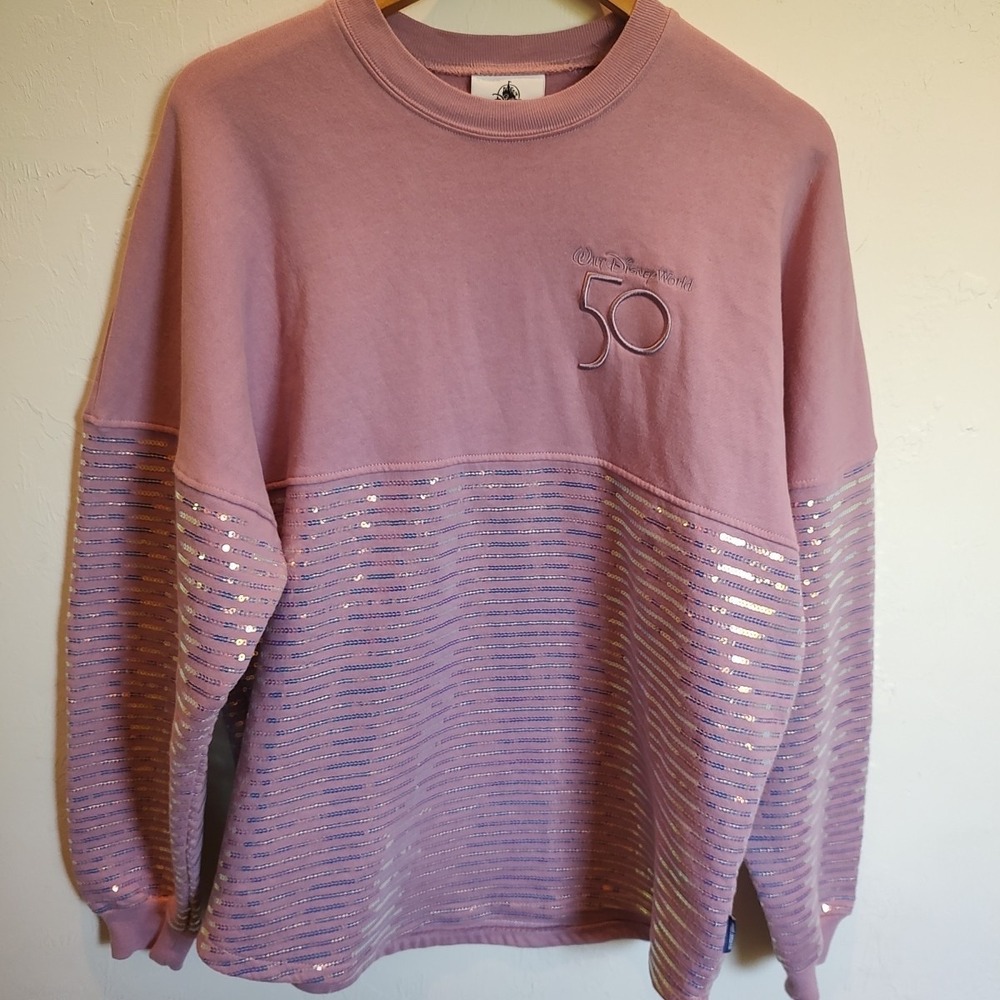Spirit Jersey Walt Disney  50th Anniversary‎ EARidescent Sequin Sweater SzMedium